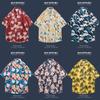 Camisa floral de manga corta para vacaciones de verano en la playa transfronterizas, camisa hawaiana de moda para hombre, camisa holgada de playa para parejas