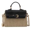Bolsa Feminina Novo Modelo 2026 Verão Praia Viagem Ombro Único Transversal Caixa Estilo Floresta Artística Palha Trançada Pequena Quadrada
