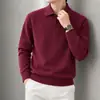 Suéter Base Estilo Old Money para Hombre 2026 Otoño/Invierno Nuevo Casual de Negocios Engrosado Cálido Cuello Solapa Tejido para Hombre