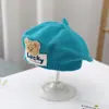 Boina para Niña para Otoño e Invierno, Lindo Moño Bordado, Sombrero de Lana Cálido y a Prueba de Viento, Boina de Tejido para Bebé Niña