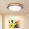 Lâmpada de Teto Redonda para Quarto de Personalidade Criativa de Espectro Completo Casa Quarto Principal Sala de Jantar Estudo Lâmpada de Teto Estilo Wabi-Sabi