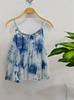 Vestido artístico azul tie-dye hecho a mano de Radix Isatidis de planta pura original, sobrecapas exteriores protectoras solares