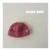 Sombrero de Lana para Bebé Nuevo de Primavera Ins Coreano Sombrero Melón Tejido Fino Estilo Retro Occidental Gorro Pulóver para Niños para Hombre