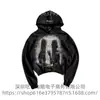 Y2K Ropa de comercio exterior europea y americana sudadera de manga larga con estampado retro oscuro chaqueta con capucha para hacer tú mismo estilo holgado de alta calle