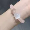 Pulseiras Naturais de Casal com Obsidiana Prateada, Cristal Branco, Cristal Rosa Despertar do Leão, Joia da Moda Tendência Nacional Presente de Dia dos Namorados