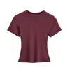 Camiseta Básica Ajustada Estilo Americano Ins Chica Picante para Mujer, Camiseta Ajustada Elástica de Verano, Manga Corta Cuello Redondo, Top de Color Sólido Adelgazante, Moderno