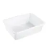 Cesta de plástico rectangular caja blanca cesta de almacenamiento de cocina marco caja de exhibición de alimentos comercial caja para conservar fresco no