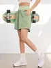 Shorts deportivos de cintura alta para control de abdomen para mujer, de verano para correr, fitness, holgados, casuales, de secado rápido, para yoga, talla grande para mujeres de talla grande