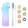 Copo de sabor popular, material tritan, copo de aroma, 0 açúcar, 0 calorias, anel de aroma, alto valor, copo de água com canudo esportivo criativo