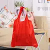 Funda para teléfono de poliéster de color liso en stock, bolsa de compras plegable para supermercado, bolsa portátil y plegable ecológica, regalo promocional