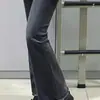 Jeans de Tiro Alto Elásticos de Micro-lar para Mujer Otoño e Invierno Forrados de Polar Talla Grande Chica Gordita Adelgazantes Forma de Pera Pantalones de Cuerno con Borde de Piel