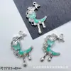Colgante de Luna Mariposa Derretida con Goteo de Aceite Minimalista de Alta Calidad Accesorios de Joyería para Pulsera de Cuentas Hecha a Mano DIY