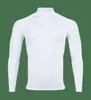 Camisa de compressão de manga longa para treino físico, projetada para esportes e treinos, apresentando alta elasticidade, secagem rápida, respirabilidade, absorção de suor e um ajuste confortável e sem restrições.
