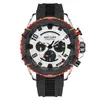 MEGIR nuevo reloj deportivo para hombre de esfera grande, multifuncional, tres subesferas, cronógrafo, luminoso, impermeable, con calendario, venta al por mayor