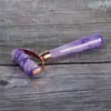 Set de Masajeador Rodillo de Cristal Rosa de Resina Cruzada con Jade para Ojos y Rostro, Masajeador de Vidrio Gua Sha de Belleza en Forma de Corazón