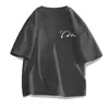 Camiseta de Manga Corta de Algodón Puro al por Mayor para Hombre 2025 Verano Nueva Marca de Moda de Hong Kong Ins Holgada Casual Versátil Camiseta Ropa para Hombre