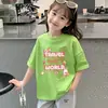 2026 Nueva Camiseta de Verano de Algodón Puro para Niños Mayores, Top de Manga Corta Estilo Verano, Camiseta Delgada de Manga Corta para Niñas Ropa de Verano