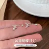 Pendientes de Mariposa con Aguja de Plata Pura S999 para Mujer, Joyería para Orejas de Gama Alta Versátil de Lujo Ligero Exquisito de Nicho que es Suave con los Oídos y Realza el Temperamento