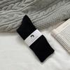 Calcetines Gris Oscuro para Mujer, Primavera, Otoño e Invierno, Calcetines Finos Transpirables de Media Pantorrilla, Calcetines Holgados de Algodón Estilo Japonés Negro, Calcetines Largos al por Mayor