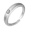 Anillo de cara sonriente 925 cuerpo entero plata de ley plata brillante diseño único esmerilado Sonrisa Anillo para dedo índice abierto J5330