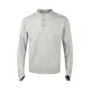 "Gola Henry Old Money" Outono Retrô Estilo Old Money Caimento Limpo Ombro Normal Manga Longa Camiseta Top para Homens e Mulheres