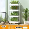 Prateleira de Chão com Escada de Múltiplos Níveis Personalizada com Braços Duplos para Sala de Estar Interna, Suporte para Flores, Suporte para Armazenamento de Suculentas, Suporte para Vasos de Flores Externo de Varanda