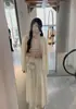 Zhengqite Roupas/Qualidade PremiumCardigã de Lã Alpaca Duas Cores|Saia de Lã Dupla Face Verde Grama