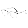 Nuevo marco metálico de media montura para cejas, gafas retro, marco para hombres, se puede equipar con lente plana avanzada anti-luz azul para miopía, al por mayor 25