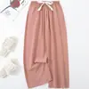 Calça de Pijama de Seda de Algodão para Mulheres, Nova Calça Floral Anti-Mosquito de Verão, Pode Ser Usada Fora de Casa, Calça de Casa, Algodão Artificial, Tamanho Grande, Calça Fina para Casa