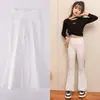 Pantalones para Niñas Primavera y Otoño 2025 Nuevos Pantalones de Yoga para Niños Pantalones de Tiburón Acampanados para Niñas Mayores Pantalones de Campana Negros para Niños Pequeños