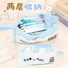 Estuche de lápices de gato de dibujos animados similar al de Xiaohongshu, bolsa para lápices de alta estética para estudiantes, gran capacidad, papelería multicapa, lindo estuche de lápices