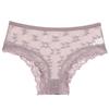 Ropa interior de mujer para comercio exterior transfronterizo, ropa interior de malla con mariposas, encaje, pantalones brasileños, tangas sexys translúcidas de encaje