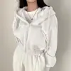Sudadera con capucha y cremallera transfronteriza de manga larga, holgada, simple, moderna, versátil, color liso, de moda, chaqueta de estilo casual al por mayor