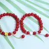 Libro Rojo de Internet Rojo Mismo Estilo Ágata Roja Flor de Loto Pulsera para Mujer Paso a Paso Nuevo Estilo Chino Cuentas de Transferencia Pulsera de Flor de Loto