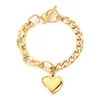 Pulsera de Acero Inoxidable con Forma de Corazón Personalizada Estilo Francés para Mujer, Moda Transfronteriza Chapado en Oro de 18K Cierre Ot Joyería al por Mayor