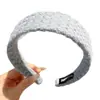 Diadema de Lana Tejida Azul Atmosférico de Ala Ancha para Mujer Nuevo Estilo 2025 Diadema de Gama Alta Accesorio para el Cabello Simple y Versátil