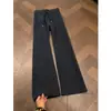 Pantalones transpirables de corte recto azul marino para hombre, pantalones de verano de secado rápido con aire acondicionado, pantalones casuales rectos ligeros estilo americano