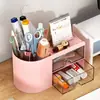 Organizador de Mesa Criativo Transparente Tipo Gaveta Grande Capacidade Porta-Canetas Decoração Material de Escritório Armazenamento Caixa para Crianças e Estudantes