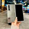 Adecuado para Samsung Zfold 30% de descuento Carcasa para teléfono móvil con espejo apilado Borde plateado de hilo de pluma Galaxy Zfold6 Cubierta trasera Estuche protector