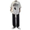 Terno de Manga Curta para Meninos, Conjunto Esportivo Ins de Duas Peças, Camiseta e Calça, Terno Casual Fino Masculino