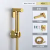 Juego de Pistola Rociadora para Bidé de Inodoro Todo Cobre Descargador de Inodoro para Baño Bidé Pistola de Agua a Alta Presión Grifo Válvula de Ángulo