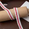 Venta directa de fábrica: Adorno elástico de doble capa de 1,2 cm con borde festoneado, perfecto para disfraces de muñecas DIY, con colores contrastantes y un adorno festoneado elástico plisado.
