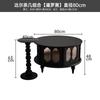 2025 Nueva Mesa de Té Mesa de Té Pequeña para el Hogar Mesa Redonda de Vidrio Changhong Mesa de Café Redonda Retro Francesa Combinación de Madera Maciza