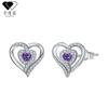 Brincos de Prata 925 com Pino, Novo Estilo Transfronteiriço, Coração Cravejado de Diamantes para Mulheres, Brincos Fashionáveis e Exquisitos, Versáteis e com Alta Retenção de Cor