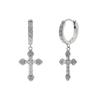 Comercio Exterior Europeo y Americano Hebilla de Oreja Geométrica de Cruz de Plata s925 Venta Caliente Transfronteriza Pendientes de Moda Incrustados de Diamantes Pendientes Pendientes para Mujer