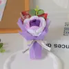 Pequeño Ramo de Lana Tejida Terminado Girasol Rosa Ganchillo Flor Inmortal Simulada Fabricante Transfronterizo Fuente Mayorista