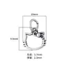 Accesorios de Plata de Ley S925 Colgante Lindo de Dibujos Animados Hueco Gato Kt Dijes Pequeños Pulsera de Cuentas DIY Pulsera para Niños