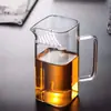 Taza de Vidrio para Ceremonia con Asa, Engrosada y Resistente al Calor, Forma de Media Luna, Tetera Cuadrada para Compartir el Té con Filtro