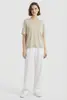 Blusa de Tricô com Gola U de Seda Tencel de Manga Curta Estilo Xiaohe para Mulheres, Nova Blusa Versátil Leve e Respirável de Verão