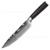 Cuchillo de cocina de 8 pulgadas con patrón Damasco acero inoxidable afilado cuchillo de chef cuchillo de chef para cocina occidental